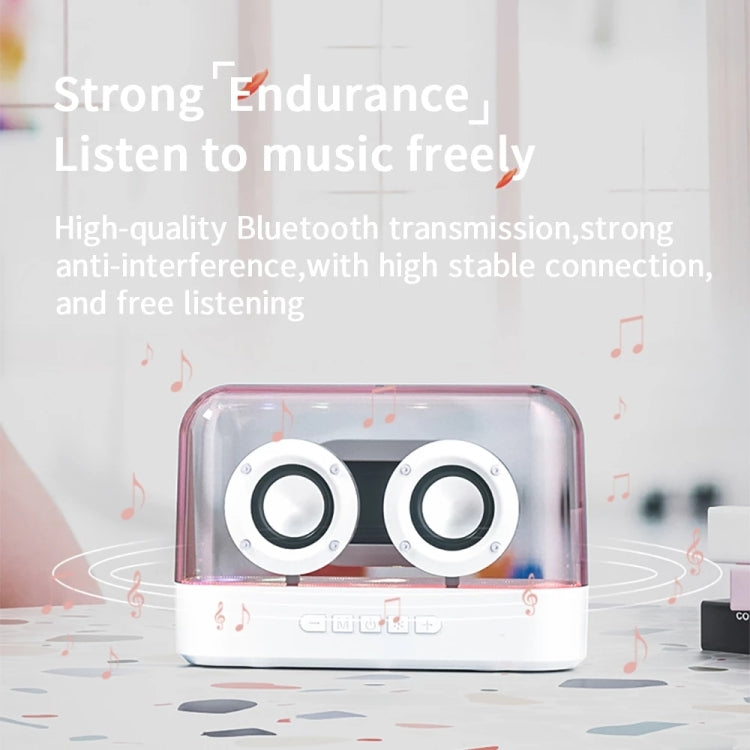 K9 Transparent RGB Portable Wireless Bluetooth Speaker Support AUX FM TF Card(White)