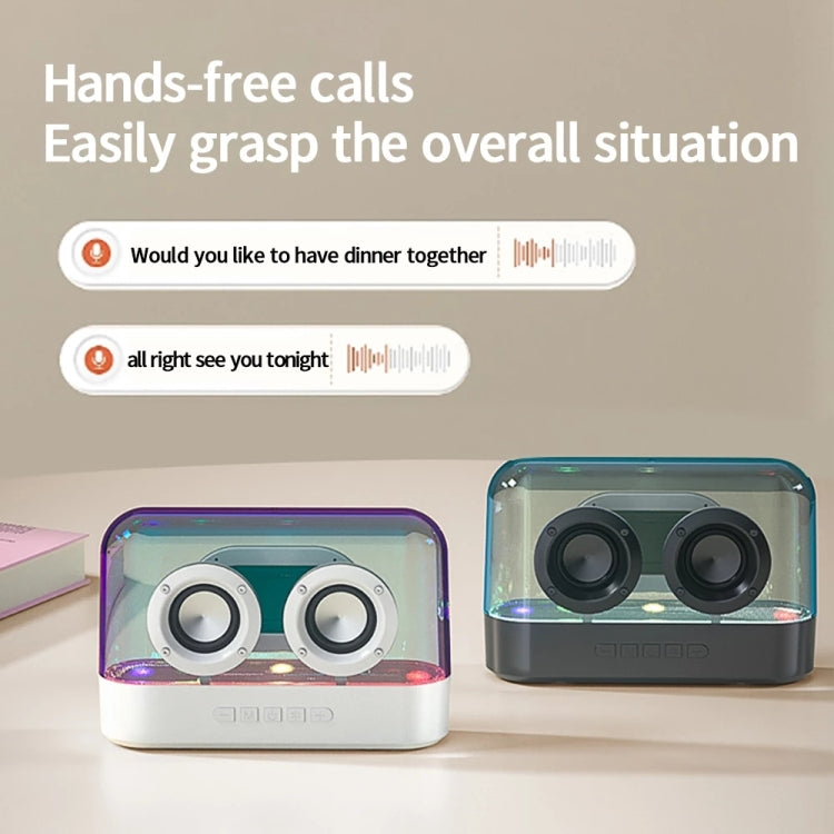 K9 Transparent RGB Portable Wireless Bluetooth Speaker Support AUX FM TF Card(White)