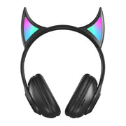 STN25 Devil Ear RGB Light Wireless Music Headset For Children with Mic(Black)
