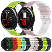 For Amazfit Pace 22mm Checkered Two-Color Silicone Watch Band(White+Black)