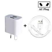 Mini Dual Port USB Charger with USB to Micro USB Data Cable, AU Plug