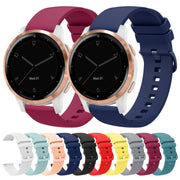 Compatible with Garmin Vivoactive 4S 18mm Solid Color Soft Silicone Watch Band(White)