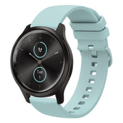 Compatible with Garmin VivoMove Style 20mm Solid Color Soft Silicone Watch Band(Sapphire Green)