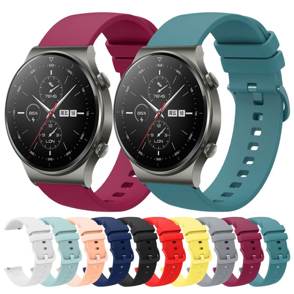 For Huawei GT2 Pro 22mm Solid Color Soft Silicone Watch Band(Black)