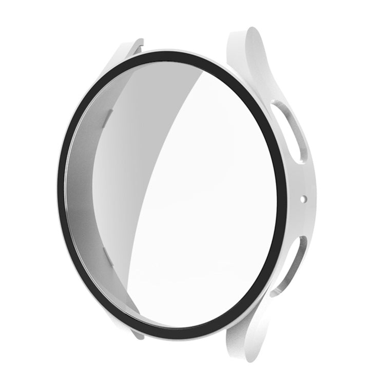 For Samsung Galaxy Watch5 44mm ENKAY Hat-Prince Full Coverage PC Frame + 9H Tempered Glass Case(White) - Watch Cases by ENKAY
