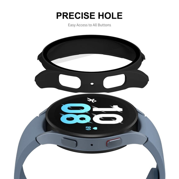 For Samsung Galaxy Watch5 44mm ENKAY Hat-Prince Full Coverage PC Frame + 9H Tempered Glass Case(Rose Gold) - Watch Cases by ENKAY