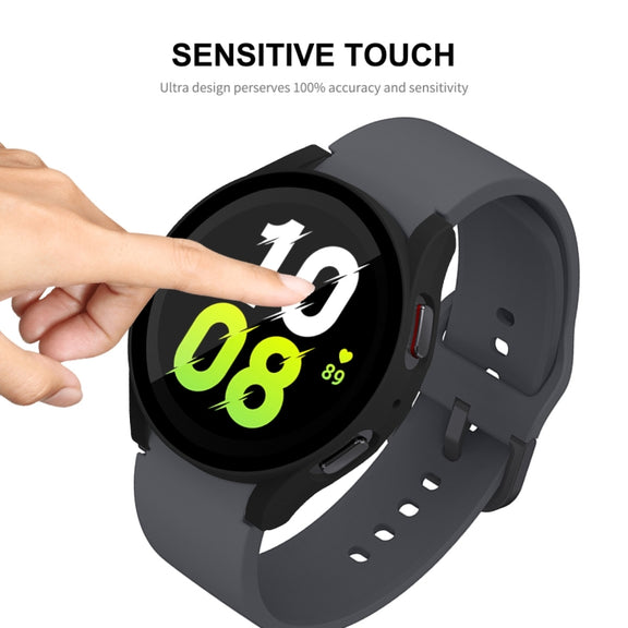 For Samsung Galaxy Watch5 44mm ENKAY Hat-Prince Full Coverage PC Frame + 9H Tempered Glass Case(Rose Gold) - Watch Cases by ENKAY