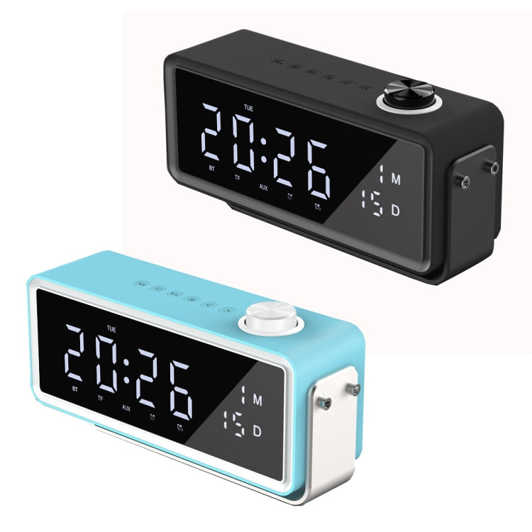 AEC K5 Mirror Alarm Clock Bluetooth Speakers with LED Light Support TF / FM(Blue)