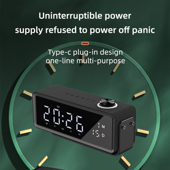 AEC K5 Mirror Alarm Clock Bluetooth Speakers with LED Light Support TF / FM(Blue)