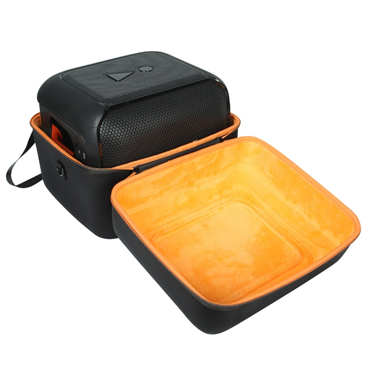 For JBL PartyBox Encore Essential Portable Shockproof Carrying Box Case(Black + Orange)