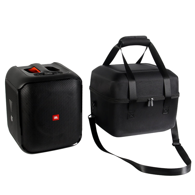 For JBL PartyBox Encore Essential Portable Shockproof Carrying Box Case(Black + Orange)