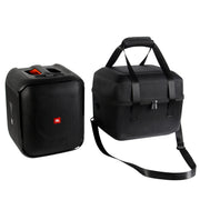 For JBL PartyBox Encore Essential Portable Shockproof Carrying Box Case(Black + Orange)