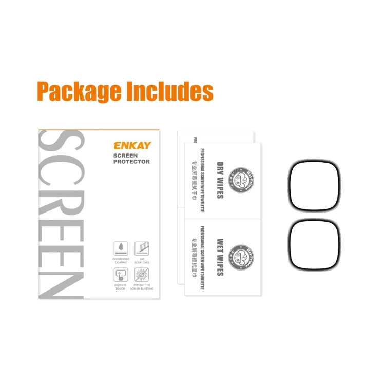 2 PCS For Fitbit Versa 4 / Sense 2 ENKAY 3D Full Coverage Soft PC Edge + PMMA HD Screen Protector Film