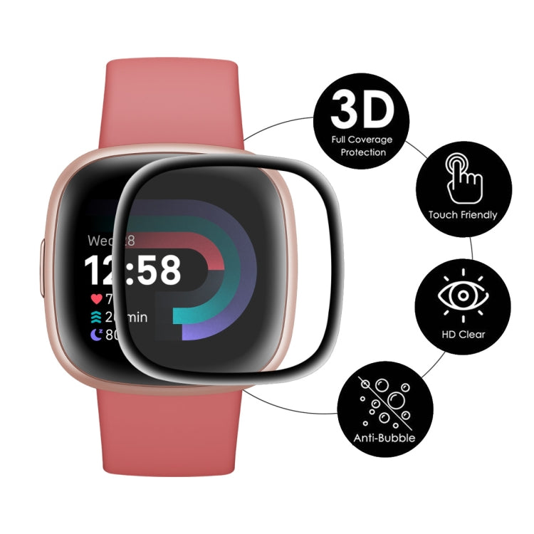 2 PCS For Fitbit Versa 4 / Sense 2 ENKAY 3D Full Coverage Soft PC Edge + PMMA HD Screen Protector Film