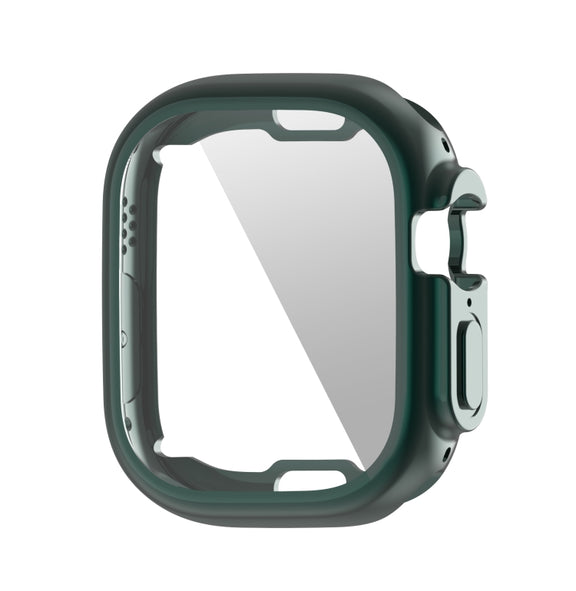 ENKAY Electroplated Soft TPU Case with Screen Film For Apple Watch Ultra / Ultra 2 49mm(Deep Green) - Watch Cases by ENKAY