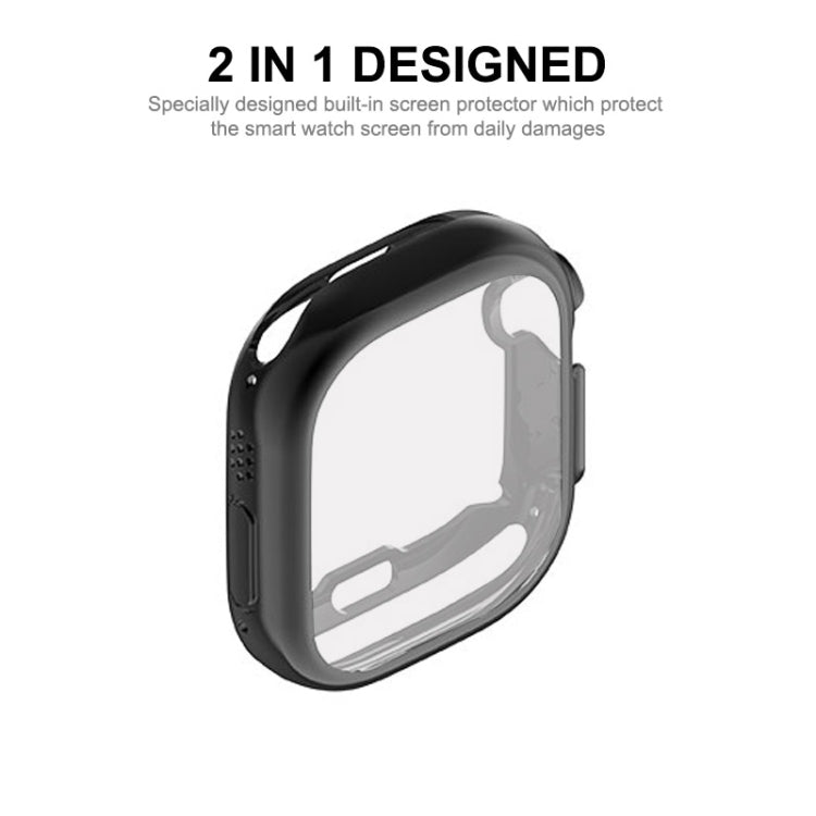 ENKAY Electroplated Soft TPU Case with Screen Film For Apple Watch Ultra / Ultra 2 49mm(Deep Green) - Watch Cases by ENKAY