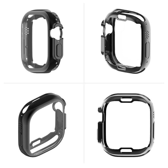 ENKAY Electroplated Soft TPU Case with Screen Film For Apple Watch Ultra / Ultra 2 49mm(Deep Green) - Watch Cases by ENKAY
