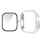 For Apple Watch Ultra / Ultra 2 49mm ENKAY 2 in 1 PC Case + Full Coverage 9H Tempered Glass Film(White) - Watch Cases by ENKAY
