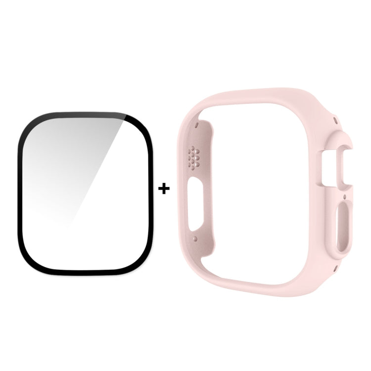 For Apple Watch Ultra / Ultra 2 49mm ENKAY 2 in 1 PC Case + Full Coverage 9H Tempered Glass Film(Pink)