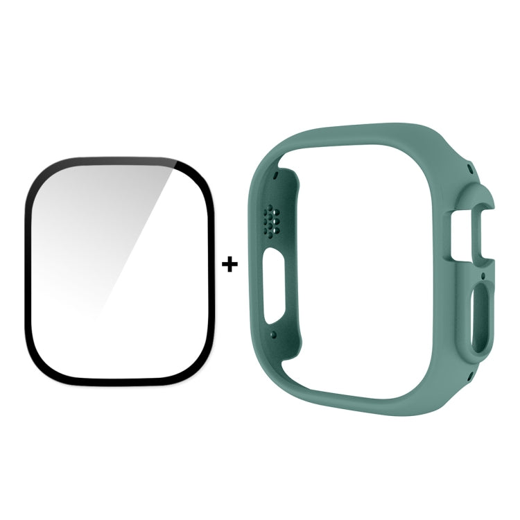 For Apple Watch Ultra / Ultra 2 49mm ENKAY 2 in 1 PC Case + Full Coverage 9H Tempered Glass Film(Deep Green)