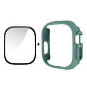 For Apple Watch Ultra / Ultra 2 49mm ENKAY 2 in 1 PC Case + Full Coverage 9H Tempered Glass Film(Deep Green)
