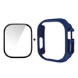For Apple Watch Ultra / Ultra 2 49mm ENKAY 2 in 1 PC Case + Full Coverage 9H Tempered Glass Film(Dark Blue)
