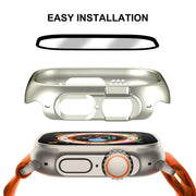 For Apple Watch Ultra / Ultra 2 49mm ENKAY 2 in 1 PC Case + Full Coverage 9H Tempered Glass Film(Orange)