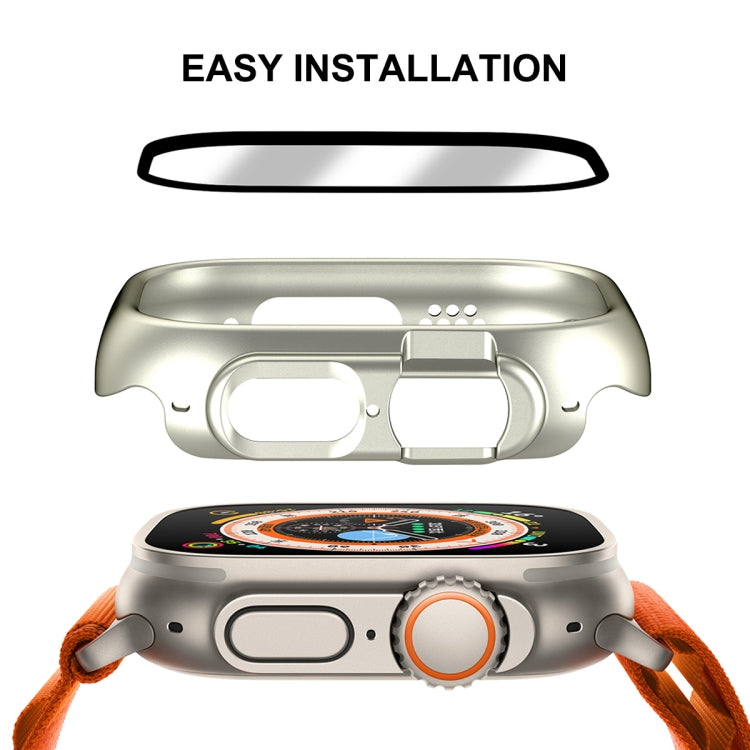 For Apple Watch Ultra / Ultra 2 49mm ENKAY 2 in 1 PC Case + Full Coverage 9H Tempered Glass Film(Orange)