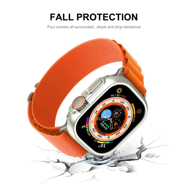 For Apple Watch Ultra / Ultra 2 49mm ENKAY 2 in 1 PC Case + Full Coverage 9H Tempered Glass Film(Orange)