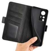 For Xiaomi 12T / 12T Pro / Redmi K50 Ultra Dual-side Magnetic Buckle Leather Phone Case(Black)