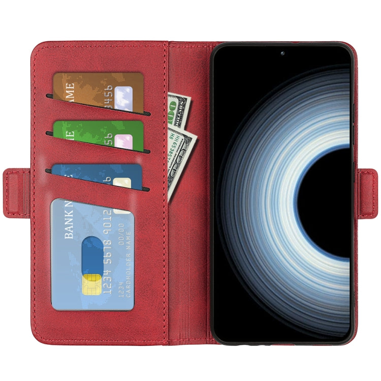 For Xiaomi 12T / 12T Pro / Redmi K50 Ultra Dual-side Magnetic Buckle Leather Phone Case(Red)