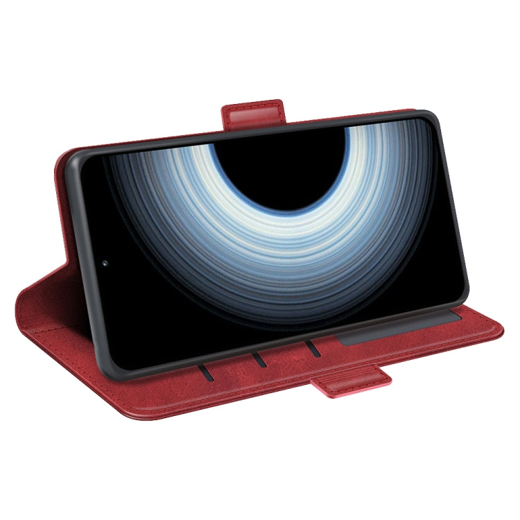 For Xiaomi 12T / 12T Pro / Redmi K50 Ultra Dual-side Magnetic Buckle Leather Phone Case(Red)