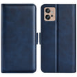 For Motorola Moto G32 Dual-side Magnetic Buckle Leather Phone Case(Dark Blue) - free shipping - PMC TechLife - Order now!