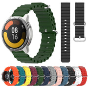 For Xiaomi MI Watch Color 2 22mm Ocean Style Silicone Solid Color Watch Band(Black)
