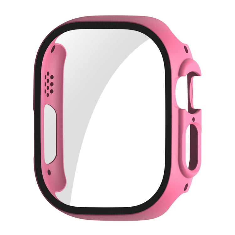 For Apple Watch Ultra / Ultra 2 49mm ENKAY PC Frame 9H Tempered Glass Case(Pink) - Watch Cases by ENKAY