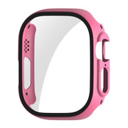 For Apple Watch Ultra / Ultra 2 49mm ENKAY PC Frame 9H Tempered Glass Case(Pink) - Watch Cases by ENKAY