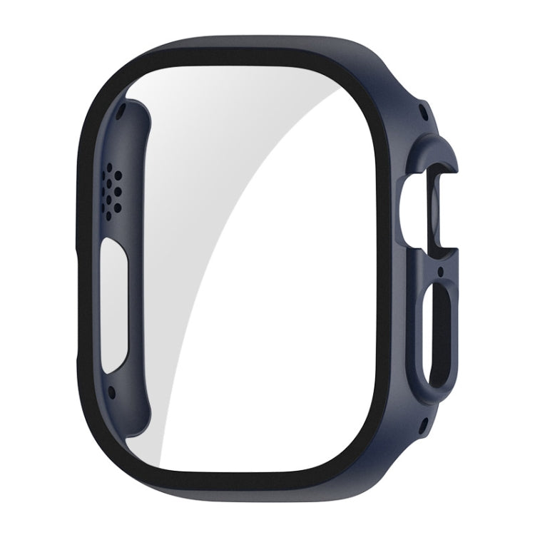 For Apple Watch Ultra / Ultra 2 49mm ENKAY PC Frame 9H Tempered Glass Case(Dark Blue) - Watch Cases by ENKAY