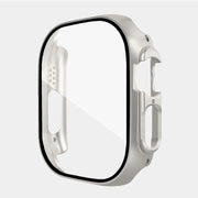 For Apple Watch Ultra / Ultra 2 49mm ENKAY PC Frame 9H Tempered Glass Case(Starlight Silver) - Watch Cases by ENKAY