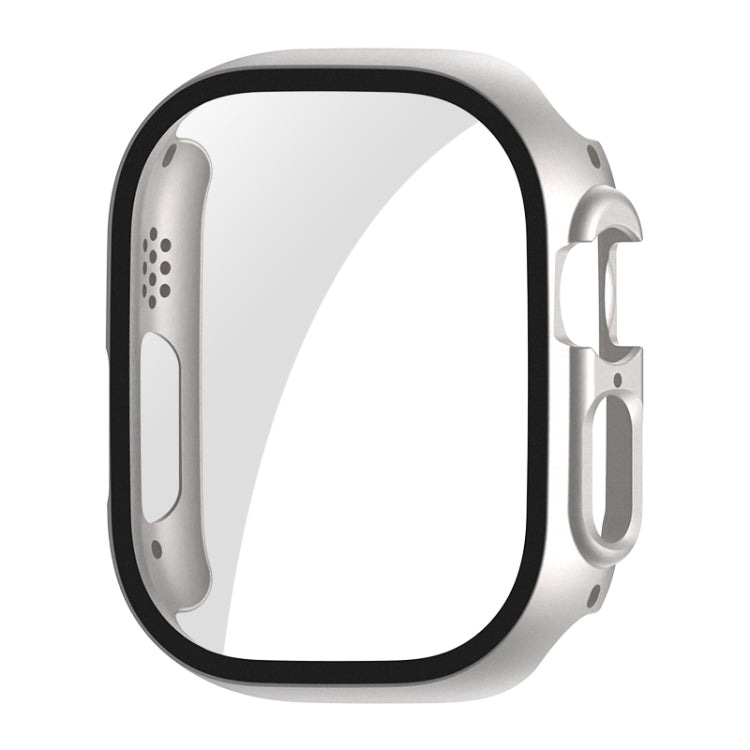 For Apple Watch Ultra / Ultra 2 49mm ENKAY PC Frame 9H Tempered Glass Case(Silver) - Watch Cases by ENKAY