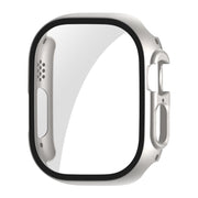 For Apple Watch Ultra / Ultra 2 49mm ENKAY PC Frame 9H Tempered Glass Case(Silver) - Watch Cases by ENKAY