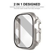 For Apple Watch Ultra / Ultra 2 49mm ENKAY PC Frame 9H Tempered Glass Case(Silver) - Watch Cases by ENKAY