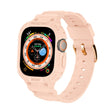 For Apple Watch Ultra 49mm JUNSUNMAY Integrated TPU Case Adjustable Elastic Watch Band(Pink) - Watch Cases by JUNSUNMAY