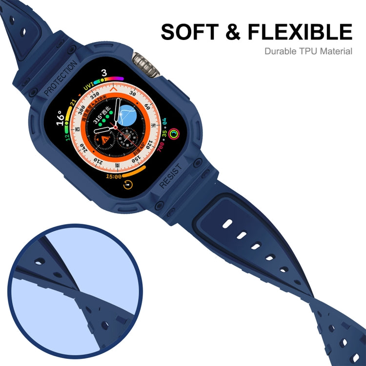 For Apple Watch Ultra 49mm JUNSUNMAY Integrated TPU Case Adjustable Elastic Watch Band(White) - Watch Cases by JUNSUNMAY