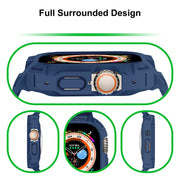 For Apple Watch Ultra 49mm JUNSUNMAY Integrated TPU Case Adjustable Elastic Watch Band(White) - Watch Cases by JUNSUNMAY