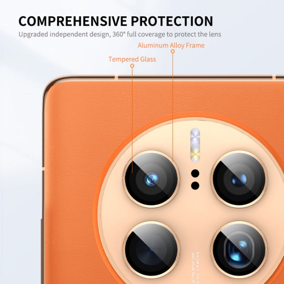 For Huawei Mate 50 Pro ENKAY 9H Rear Camera Aluminium Alloy Tempered Glass Film(Black)