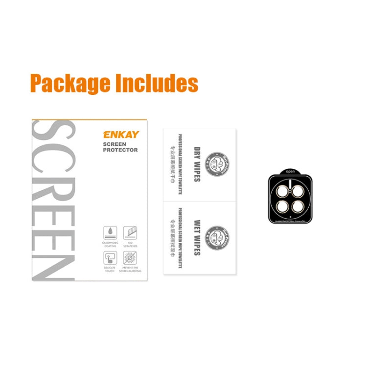 For Huawei Mate 50 Pro ENKAY 9H Rear Camera Aluminium Alloy Tempered Glass Film(Black)