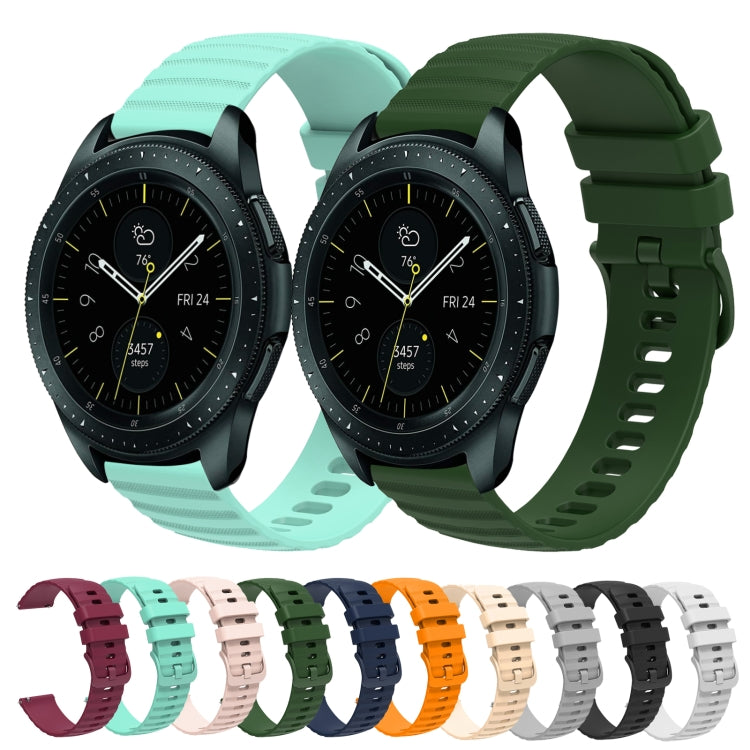For Samsung Galaxy Watch 42mm 20mm Wavy Dotted Solid-Color Silicone Watch Band(Gray)