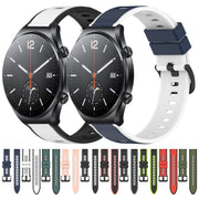 For Xiaomi MI Watch S1 22mm Two-Color Silicone Watch Band(Midnight Blue + White)