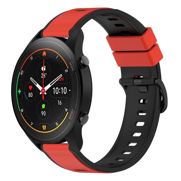 For Xiaomi MI Watch S1 Pro 22mm Two-Color Silicone Watch Band(Red+Black)