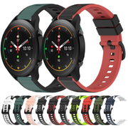 For Xiaomi MI Watch S1 Pro 22mm Two-Color Silicone Watch Band(Black+Lime Green)